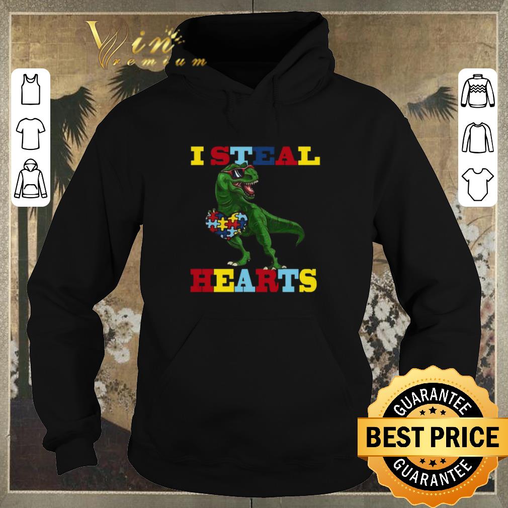 Top Dinosaur T Rex I Steal Heart Autism Awareness shirt sweater 4 - Top Dinosaur T-Rex I Steal Heart Autism Awareness shirt sweater
