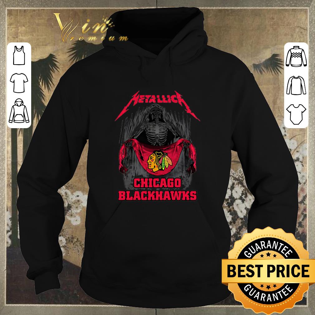 Top Metallica Skull mashup Chicago Blackhawks flag shirt sweater 4 - Top Metallica Skull mashup Chicago Blackhawks flag shirt sweater