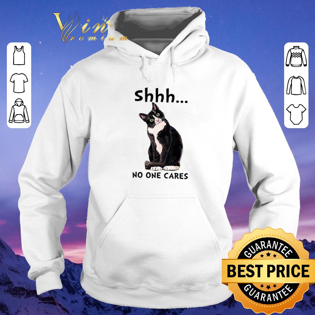 Top Shhs No One Cares black Cat shirt sweater Top Shhs No One Cares black Cat shirt sweater 4 - Top Shhs No One Cares black Cat shirt sweater
