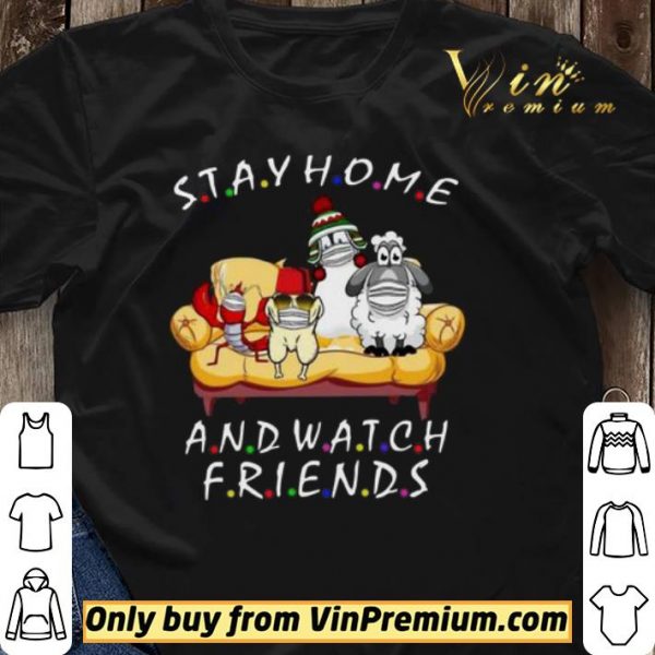 Stay Home And Watch Friends Cartoon COVID-19 shirt sweater