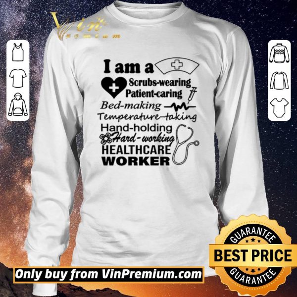 Official Scrubs Wearing Patient Caring Bed Making Temperature Taking Hand Holding Hard Working Healthcare Wo shirt sweater