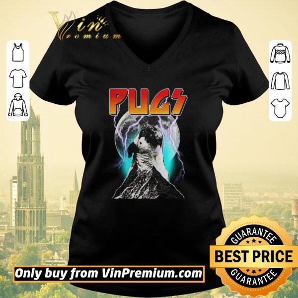 Nice Pugs moon mountain lightning shirt sweater