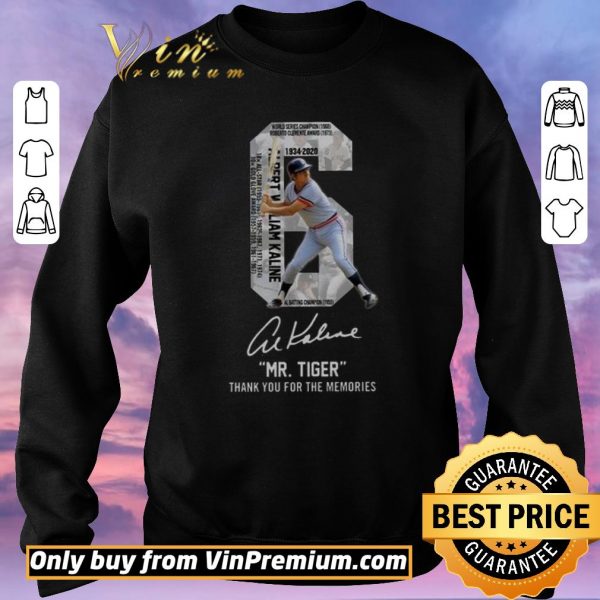 Hot Albert William Kaline Signature Mr Tiger Thank You For The Memories shirt sweater