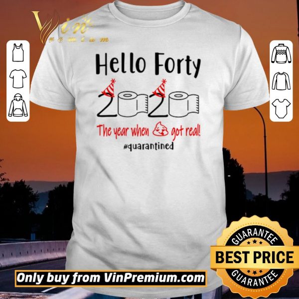 Official Hello forty 2020 the year when shit got real #quarantined shirt sweater