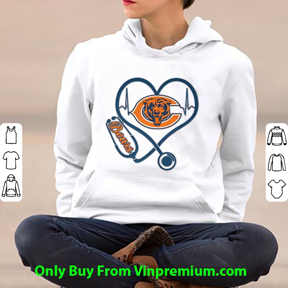 40e9f829 official chicago bears stethoscope heartbeat shirt 4 - Official Chicago Bears Stethoscope Heartbeat shirt