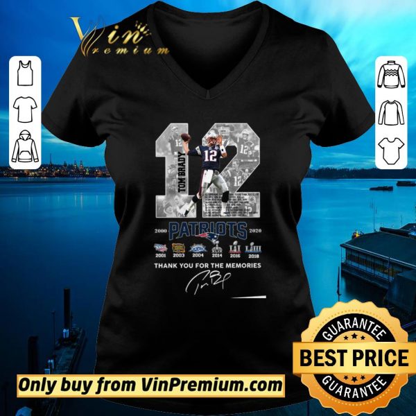 Funny Tom Brady Patriots 2000 2020 Thank You For The Memories Signature shirt sweater