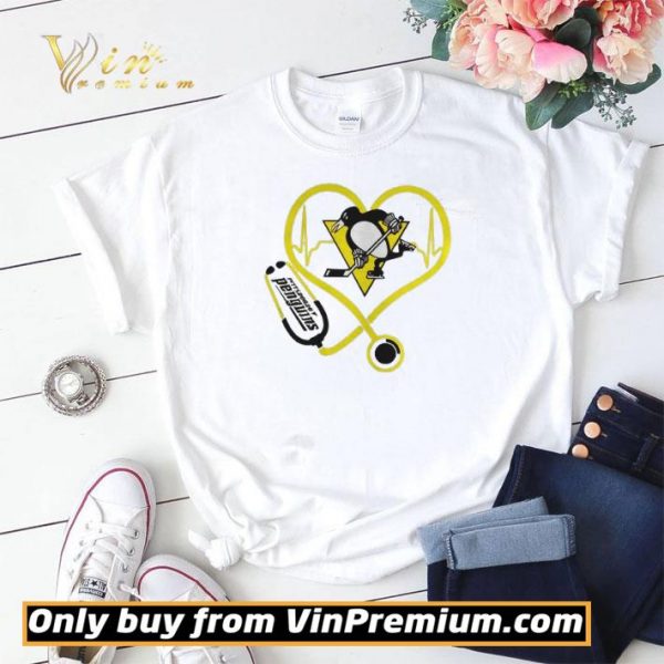 Nurse Stethoscope Love Heartbeat Pittsburgh Penguins shirt sweater