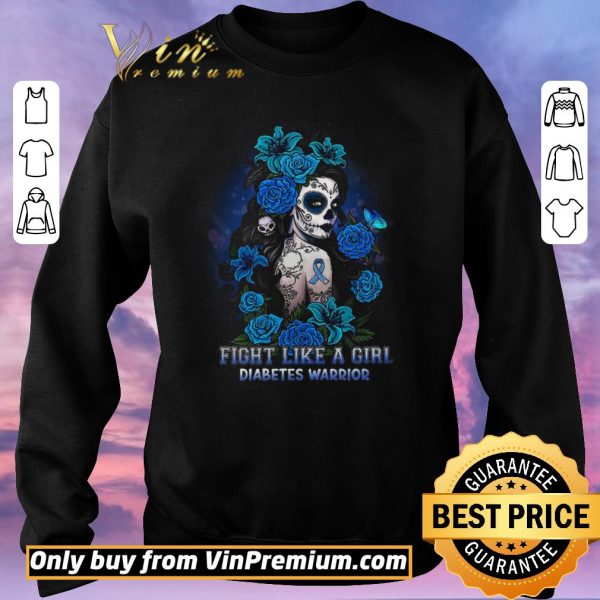 Funny Fight Like A Girl Diabetes Warrior Awareness shirt sweater