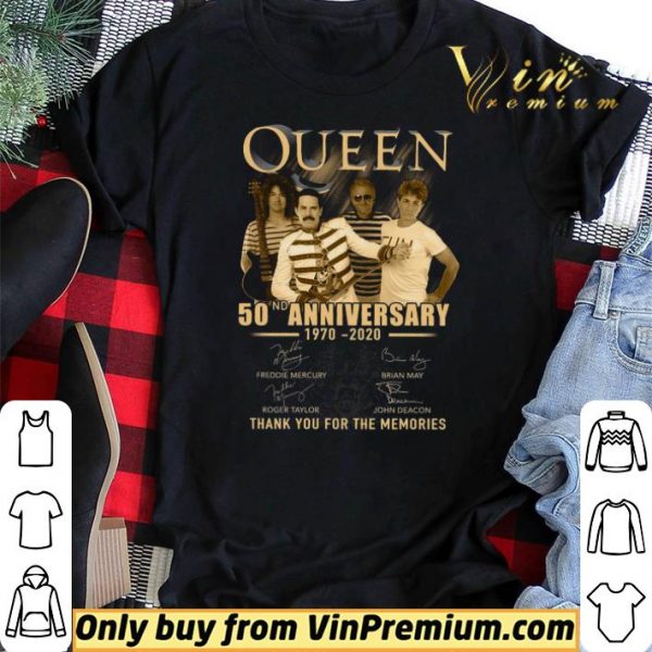Queen 50nd Anniversary 1970 2020 Signature Thank You For The Memories shirt sweater