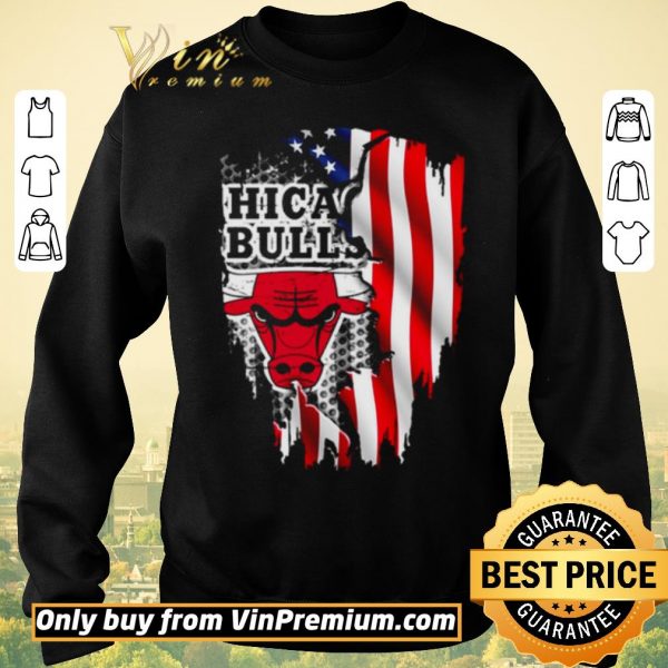 Top Chicago Bulls American Flag shirt sweater