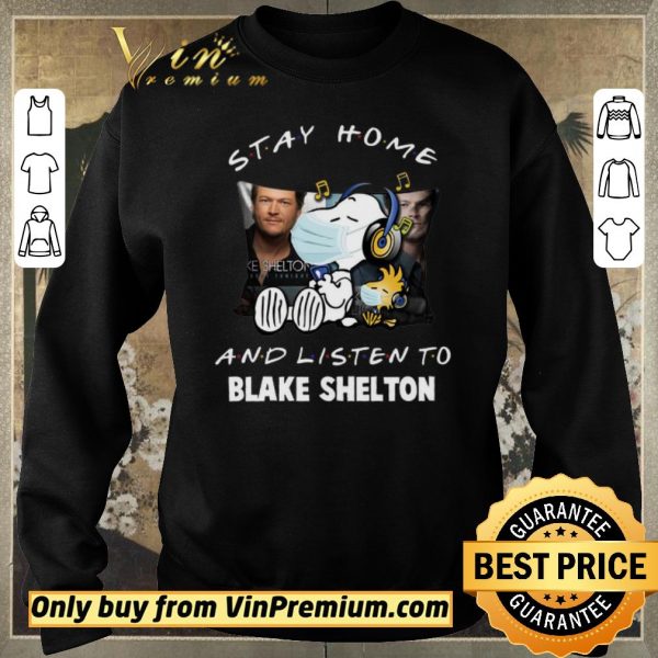 Hot Snoopy Woodstock Mask Stay Home And Listen To Blake Shelton shirt sweater