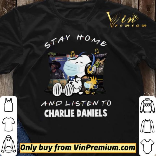 Snoopy Woodstock Mask Stay Home And Listen To Charlie Daniels shirt sweater