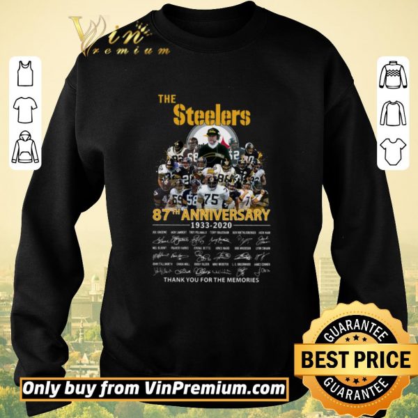 Hot The Steelers 87th Anniversary 1933 2020 Signature Thank You For The Memories shirt sweater