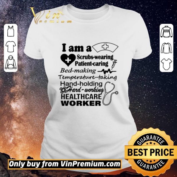 Official Scrubs Wearing Patient Caring Bed Making Temperature Taking Hand Holding Hard Working Healthcare Wo shirt sweater