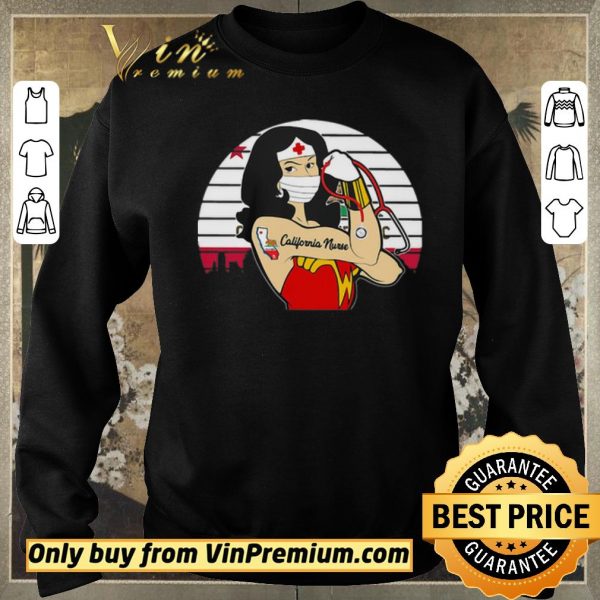 Awesome Vintage Wonder Woman Tattoos California Nurse Covid-19 shirt sweater