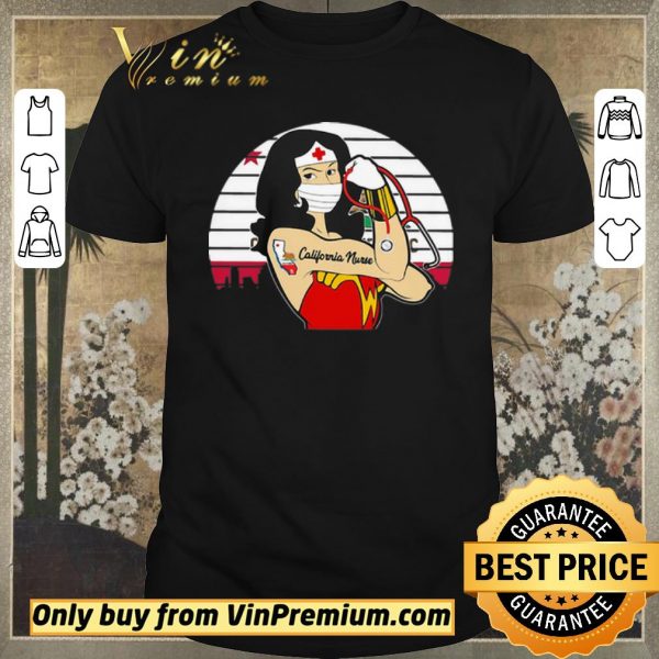 Awesome Vintage Wonder Woman Tattoos California Nurse Covid-19 shirt sweater