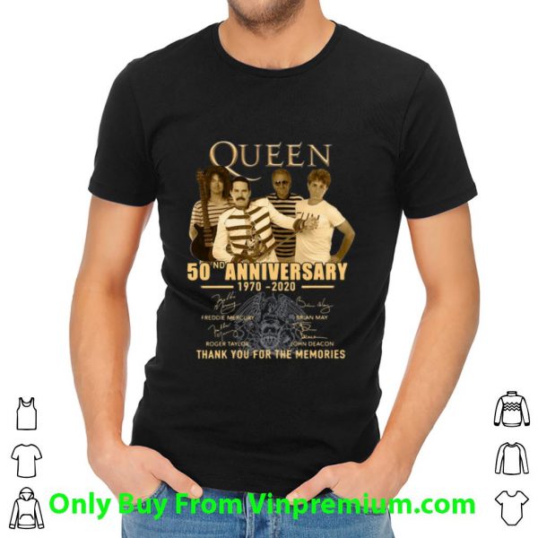 Awesome Queen 50th Anniversary 1970 2020 Thank You For The Memories shirt