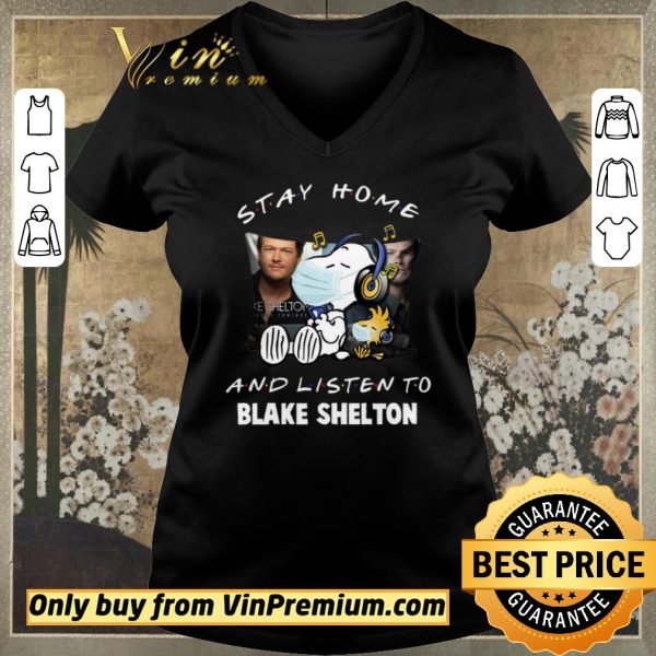 Hot Snoopy Woodstock Mask Stay Home And Listen To Blake Shelton shirt sweater