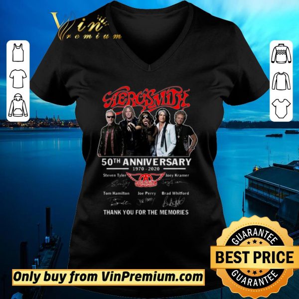 Premium Aerosmith 50 Th Anniversary 1970 2020 Signature Thank You For The Memories shirt sweater