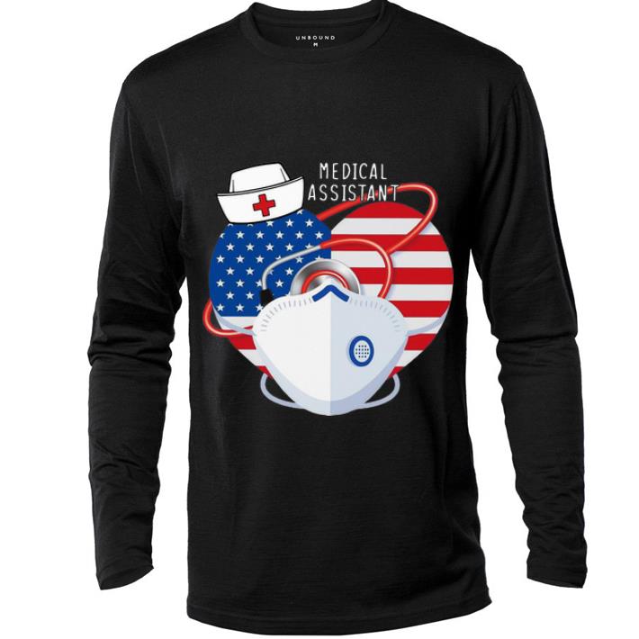 Awesome Medical Assistant Heart Mask Stethoscope American Flag shirt 4 - Awesome Medical Assistant Heart Mask Stethoscope American Flag shirt