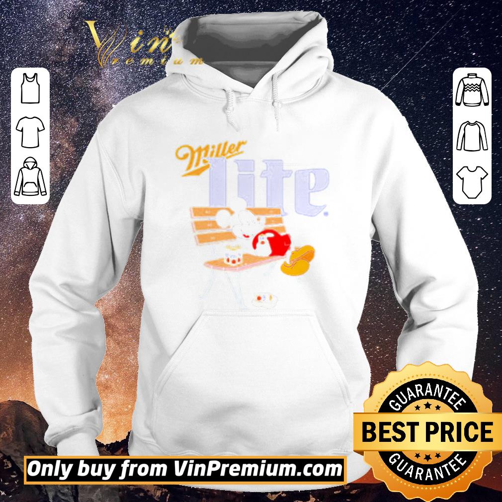 Funny Mickey Mouse drinking Miller lite on park bench shirt sweater 4 - Funny Mickey Mouse drinking Miller lite on park bench shirt sweater
