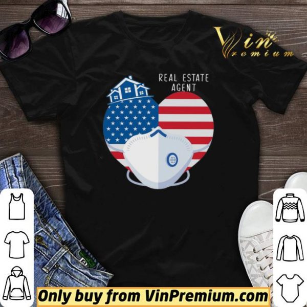 Heart American Flag Mask Real Estate Agent shirt sweater