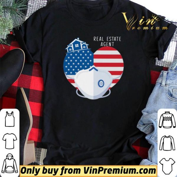 Heart American Flag Mask Real Estate Agent shirt sweater