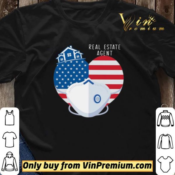 Heart American Flag Mask Real Estate Agent shirt sweater