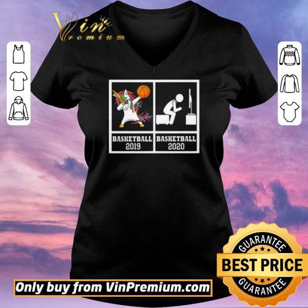 Nice Dabbing Unicorn Basketball 2019 And Basketball 2020 Stay Home shirt sweater