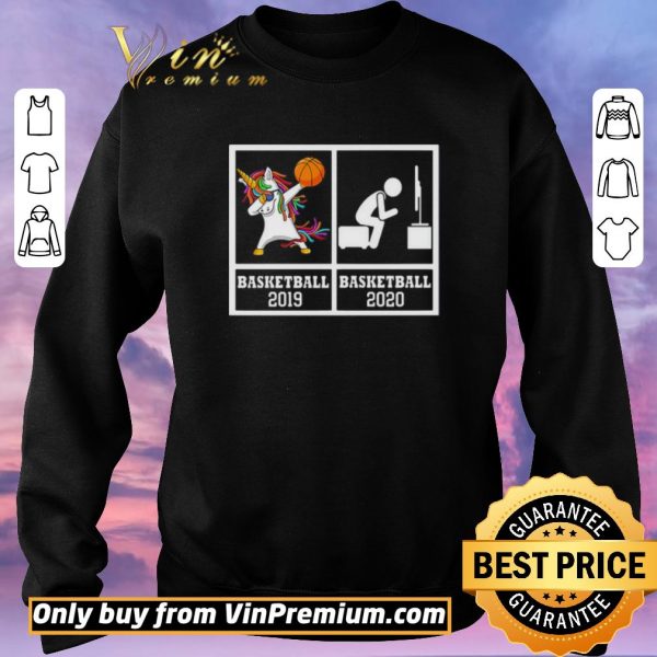 Nice Dabbing Unicorn Basketball 2019 And Basketball 2020 Stay Home shirt sweater