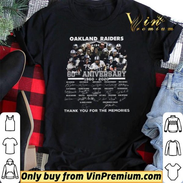 Oakland Raider 60th Anversary 1960 2020 Signature Thank You For The Memories shirt sweater