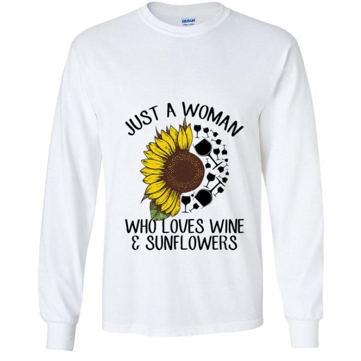 Top Just A Woman Who Loves Wine And Sunflowers shirt 4 - Top Just A Woman Who Loves Wine And Sunflowers shirt