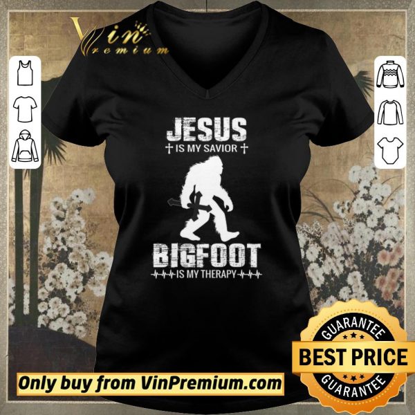 Funny Jesus Is My Savior Bigfoot Is My Therapy shirt sweater