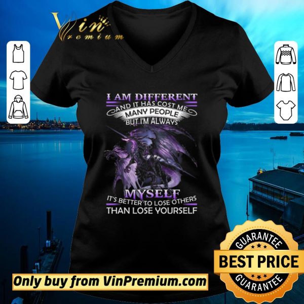 Funny Dragon I Am Different And It Has Cost Me Many People But I’m Always Myself shirt sweater