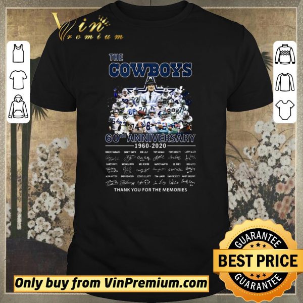 Funny The Dallas Cowboys 60th anniversary 1960 – 2020 thank for memories signatures shirt sweater