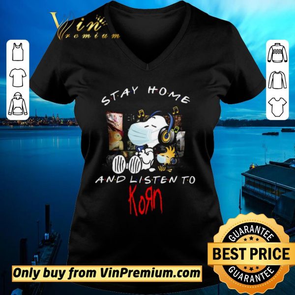 Funny Snoopy Mask Stay Home And Listen To Korn shirt sweater