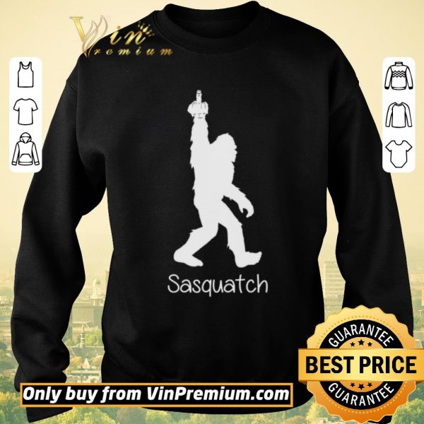 Funny Bigfoot Middle Finger Black Sasquatch shirt sweater