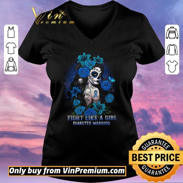 Funny Fight Like A Girl Diabetes Warrior Awareness shirt sweater