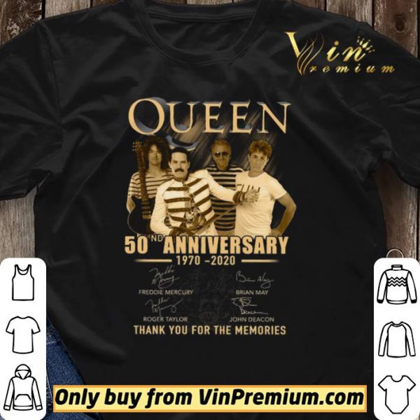 Queen 50nd Anniversary 1970 2020 Signature Thank You For The Memories shirt sweater
