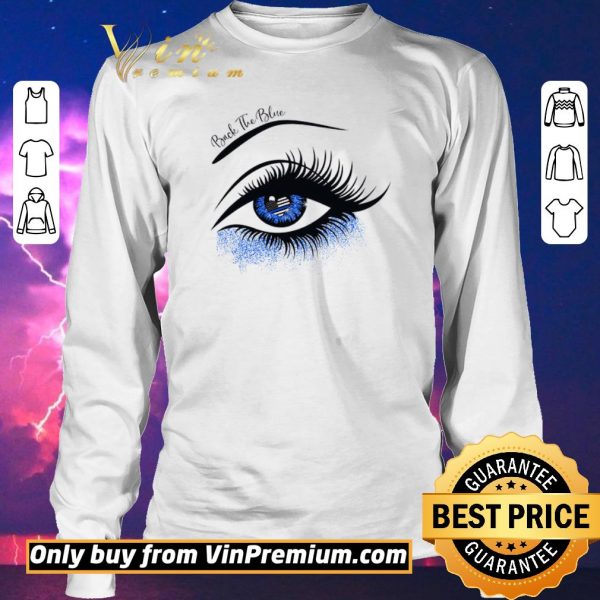 Awesome Eye Back The Blue Heart American Flag Thin Blue Line shirt sweater