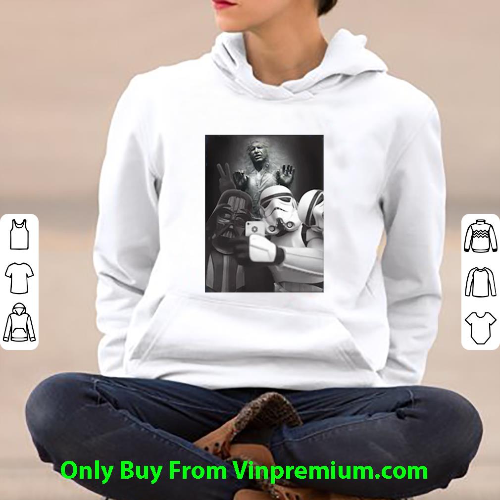 cb5f6fd7 great star wars darth vader stormtrooper selfie with han solo in carbonite shirt 4 - Great Star Wars Darth Vader Stormtrooper Selfie With Han Solo In Carbonite shirt