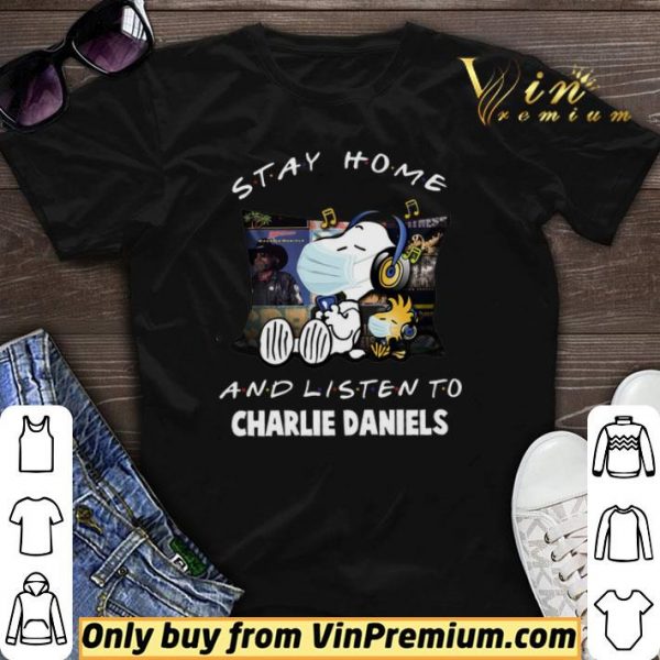 Snoopy Woodstock Mask Stay Home And Listen To Charlie Daniels shirt sweater