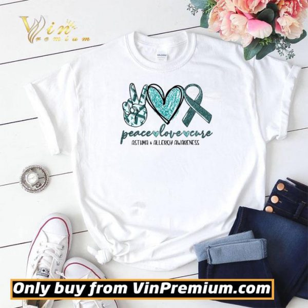 Peace Love Cure Asthma Allergy Awareness shirt sweater