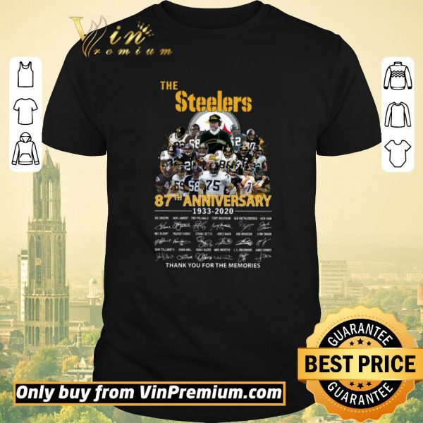 Hot The Steelers 87th Anniversary 1933 2020 Signature Thank You For The Memories shirt sweater