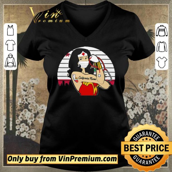 Awesome Vintage Wonder Woman Tattoos California Nurse Covid-19 shirt sweater