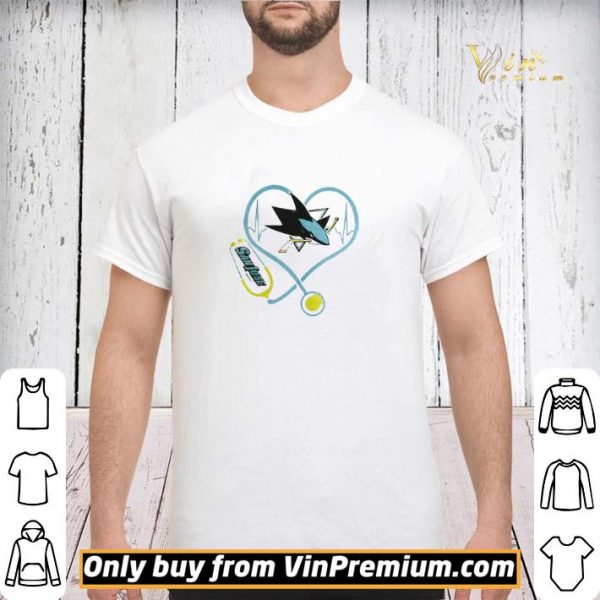 Love San Jose Sharks Heart stethoscope shirt sweater
