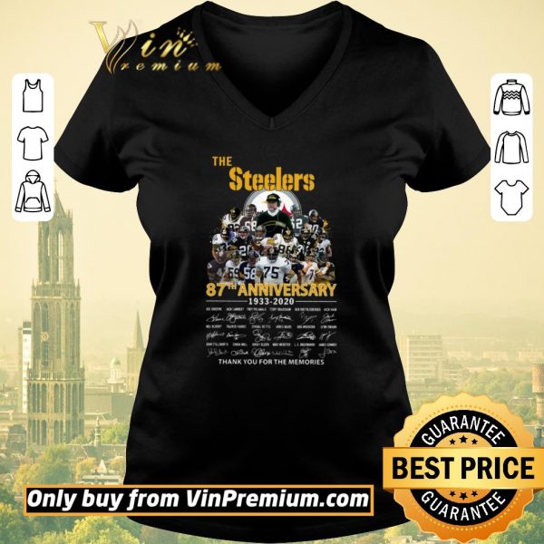 Hot The Steelers 87th Anniversary 1933 2020 Signature Thank You For The Memories shirt sweater