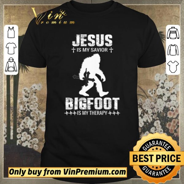 Funny Jesus Is My Savior Bigfoot Is My Therapy shirt sweater