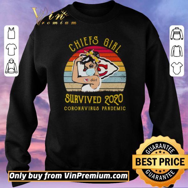 Pretty Kansas City Chiefs Girl survived 2020 coronavirus pandemic shirt sweater