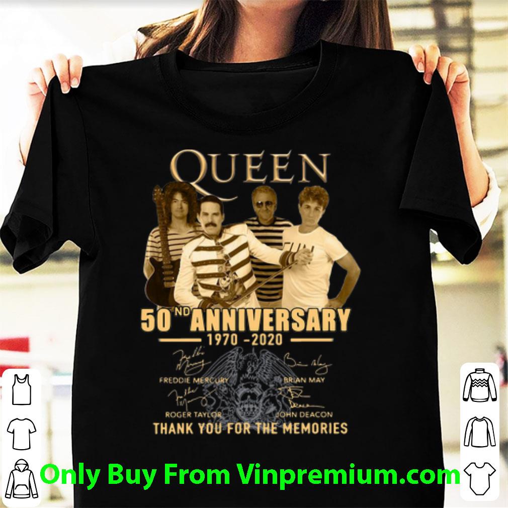 Awesome Queen 50th Anniversary 1970 2020 Thank You For The Memories shirt